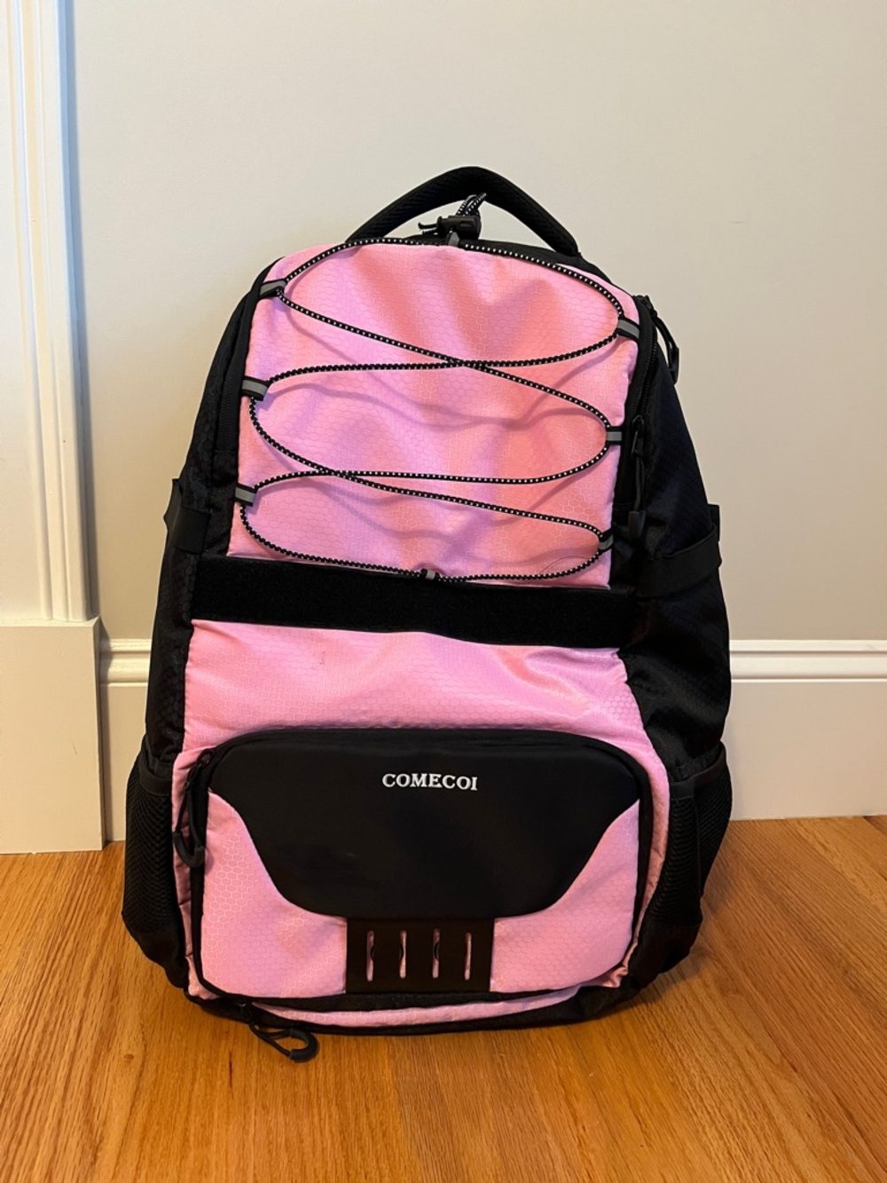 COMECOI Pink and Black Softball Backpack